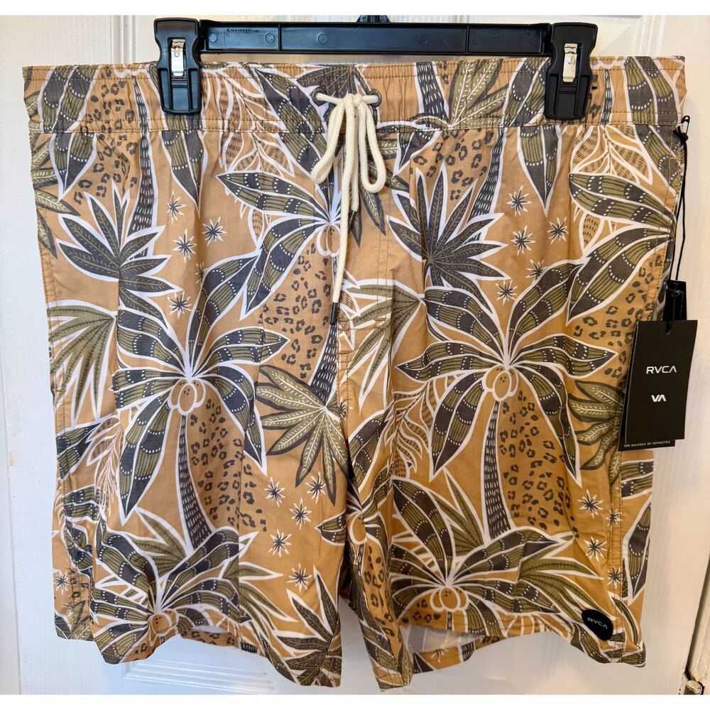 RVCA Men's Barnes Elastic Short Camel Color Size XL NWT